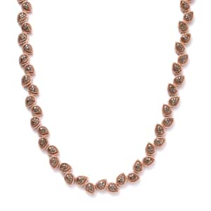 Natural Champagne Diamond Necklace 18 Inches in Vermeil Rose Gold Over Sterling Silver 4.00 ctw