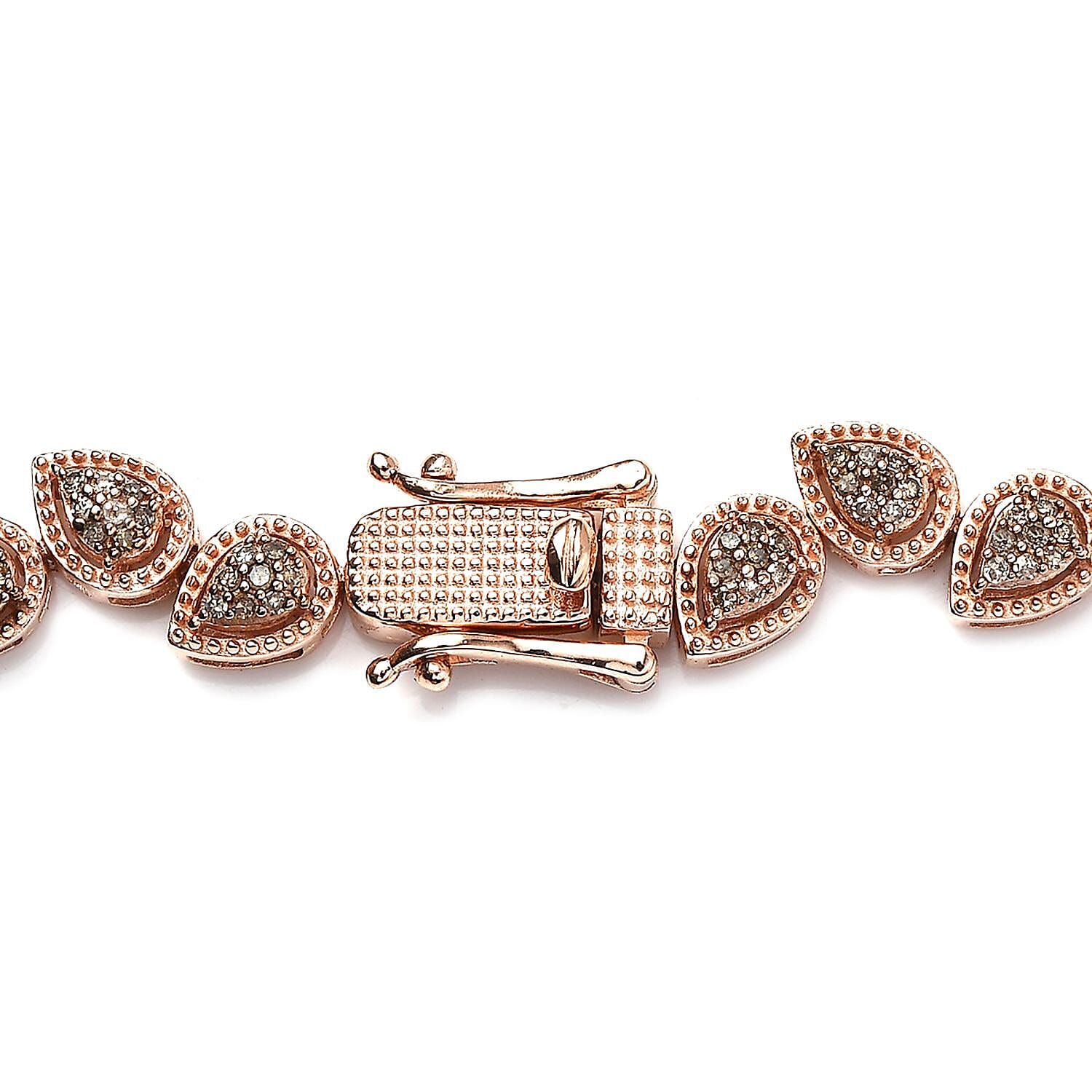 Natural Champagne Diamond 4.00 ctw Necklace in Vermeil Rose Gold Over Sterling Silver 18 Inches