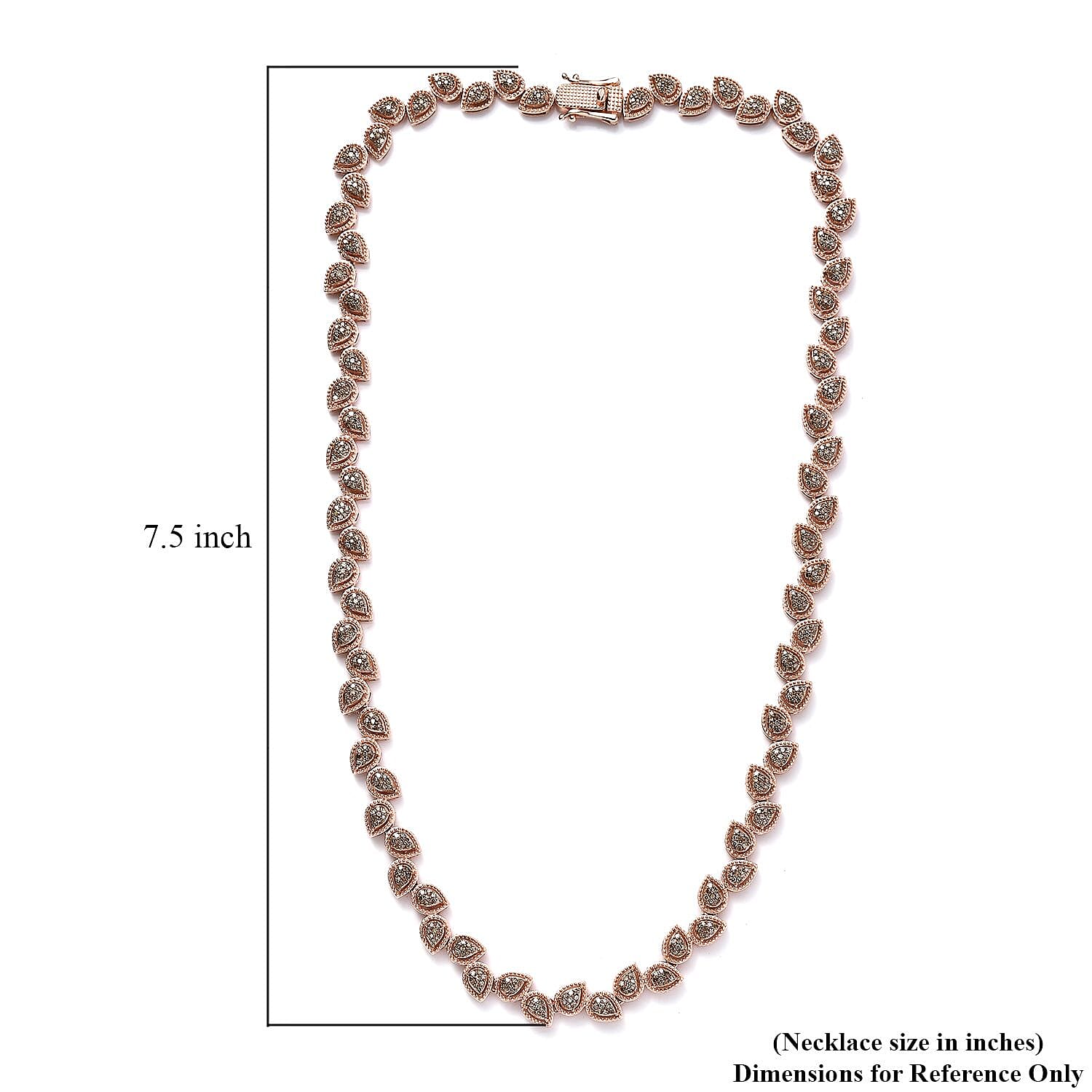 Natural Champagne Diamond 4.00 ctw Necklace in Vermeil Rose Gold Over Sterling Silver 18 Inches