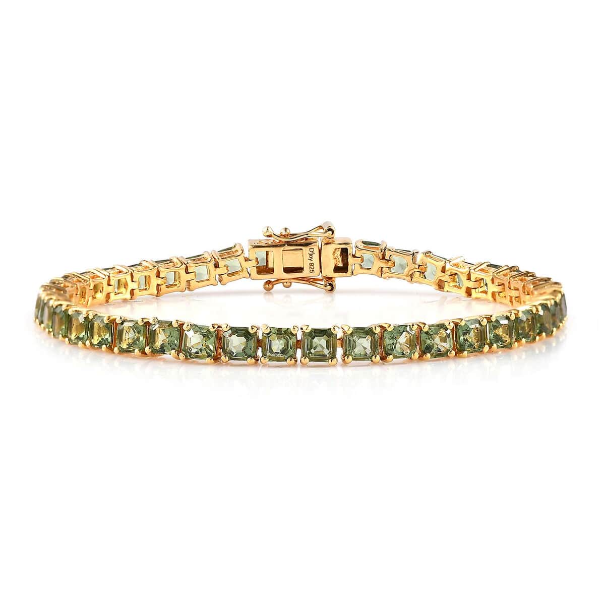 Tanzanian Natural Green Apatite Tennis Bracelet in Vermeil Yellow Gold Over Sterling Silver (7.25 In) 13.65 ctw image number 0