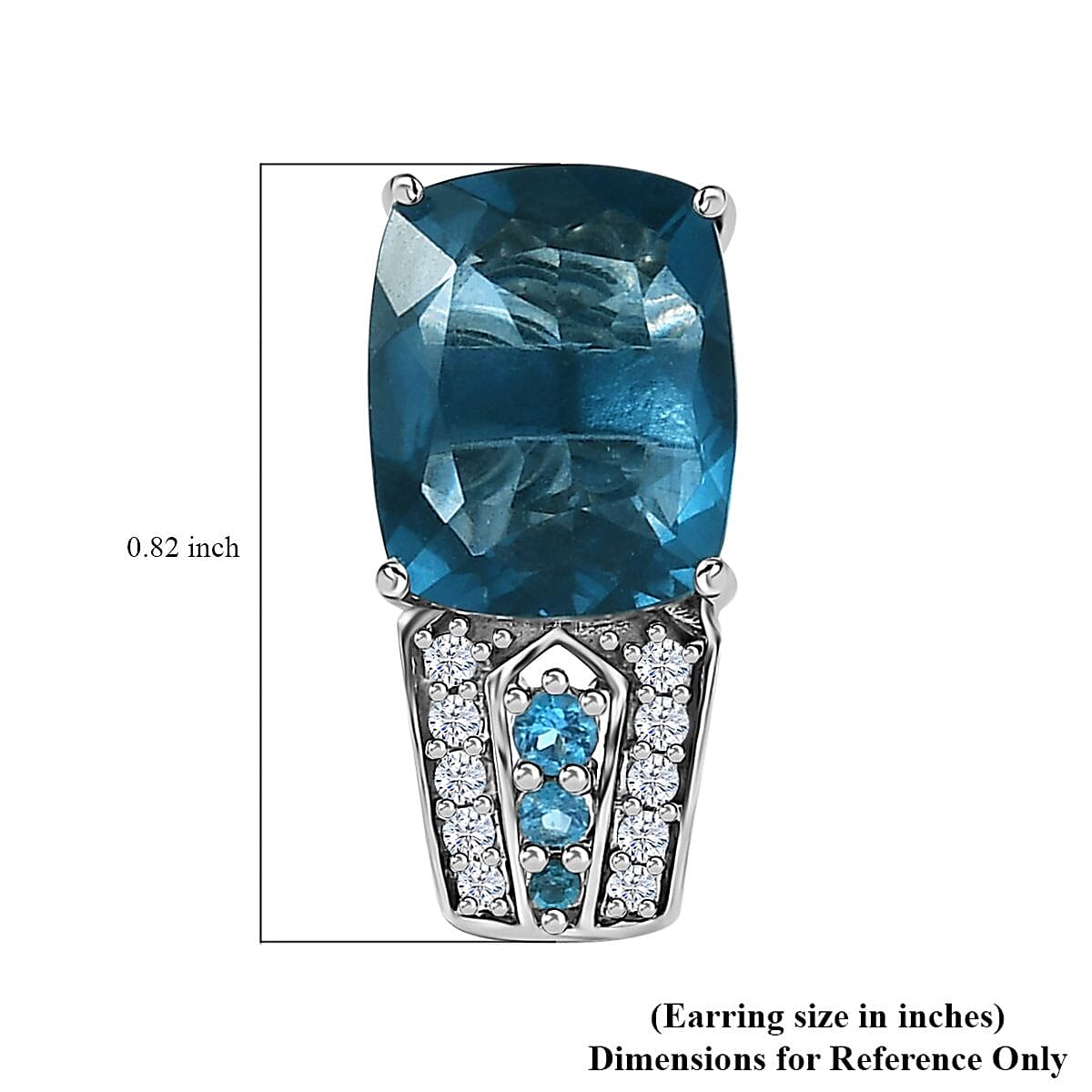 Dean Teal Fluorite (IR) and Multi Gemstone J-Hoop Earrings in Platinum Over Sterling Silver 10.15 ctw image number 4