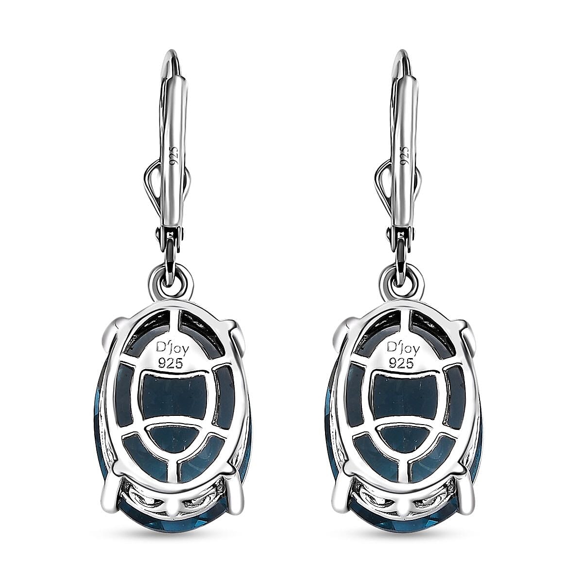 Dean Teal Fluorite (IR) Lever Back Earrings in Platinum Over Sterling Silver 13.40 ctw