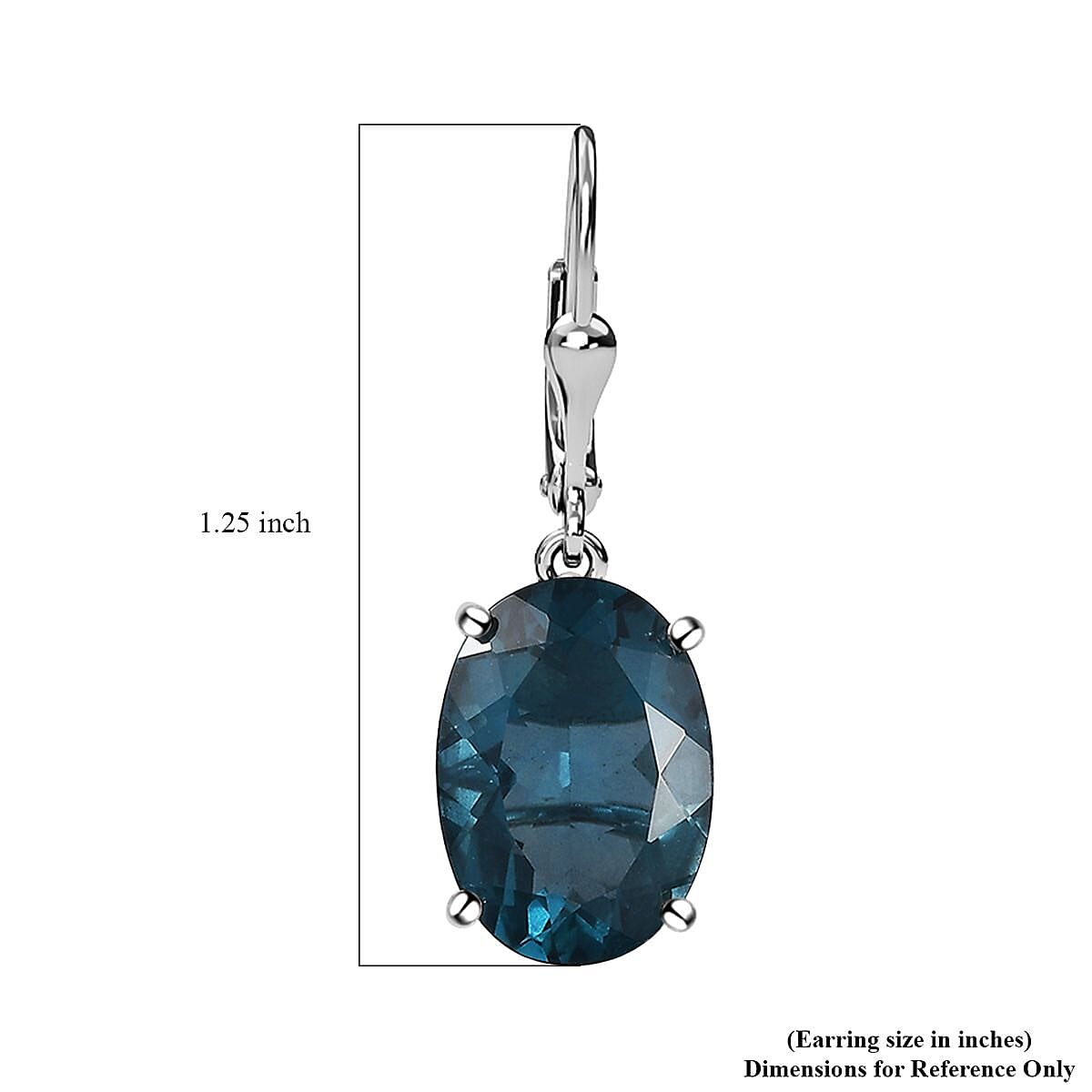 Dean Teal Fluorite (IR) Lever Back Earrings in Platinum Over Sterling Silver 13.40 ctw