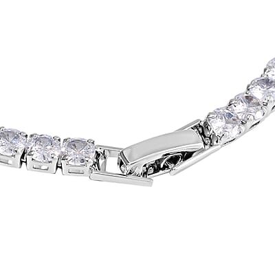 Simulated Diamond Elephant Charm Bracelet in Silvertone (7.50 In) 5.00 ctw