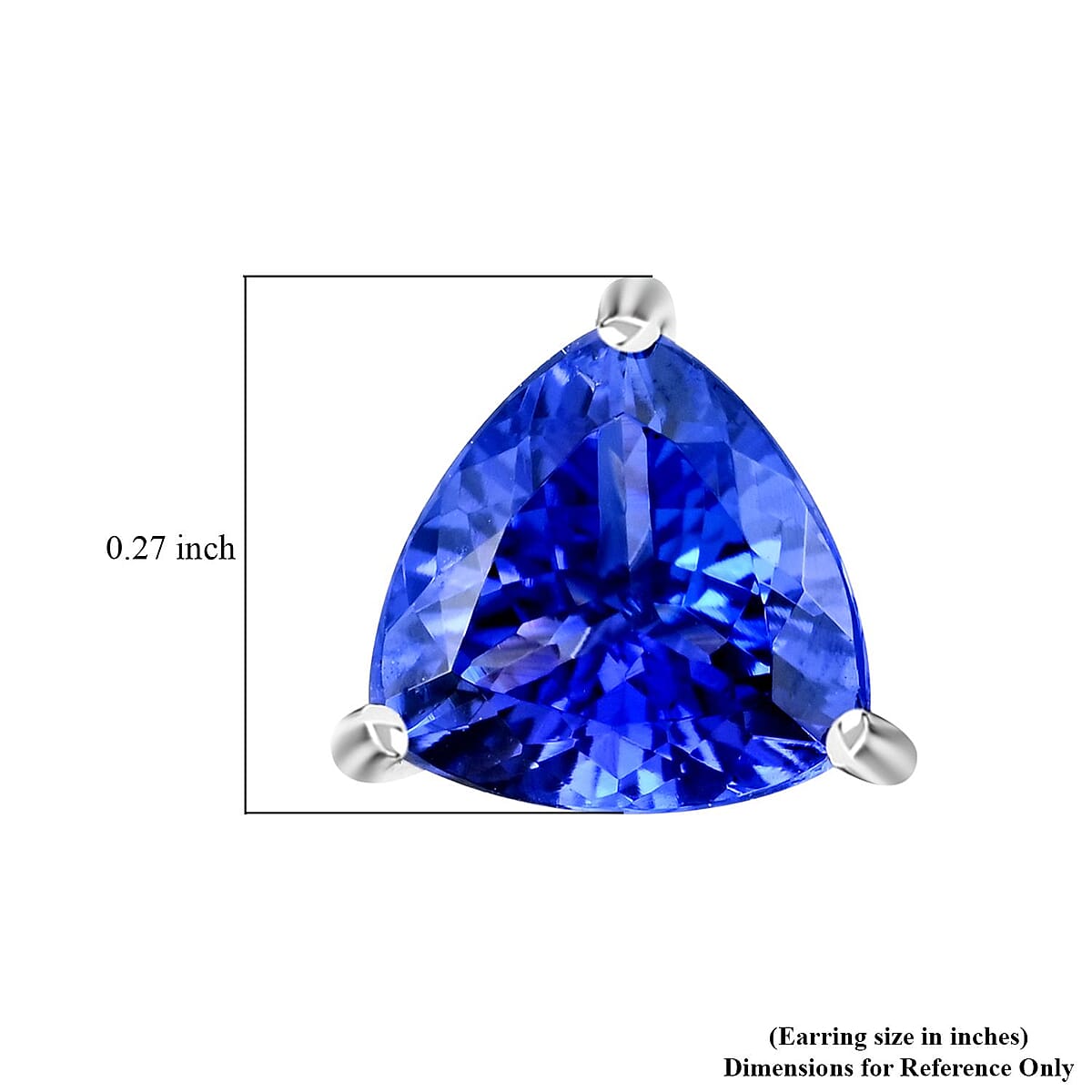 Certified & Appraised Rhapsody 950 Platinum AAAA Tanzanite Trillion Stud Earrings 2.40 ctw image number 4