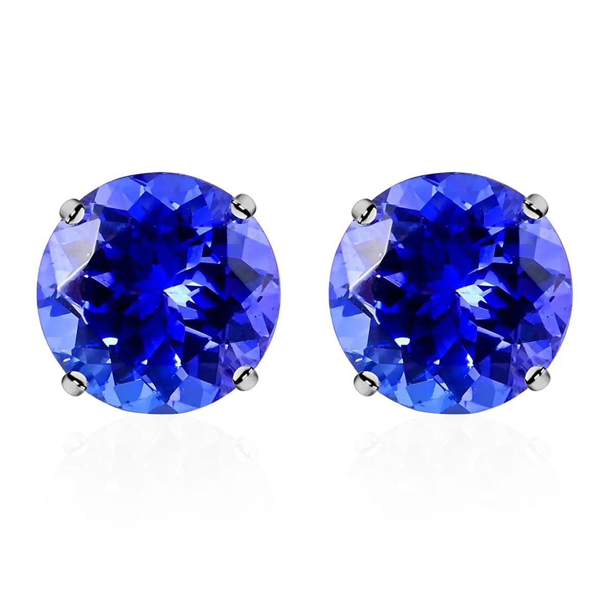  Certified & Appraised Rhapsody 950 Platinum AAAA Tanzanite Round Stud Earrings 2.30 ctw image number 0