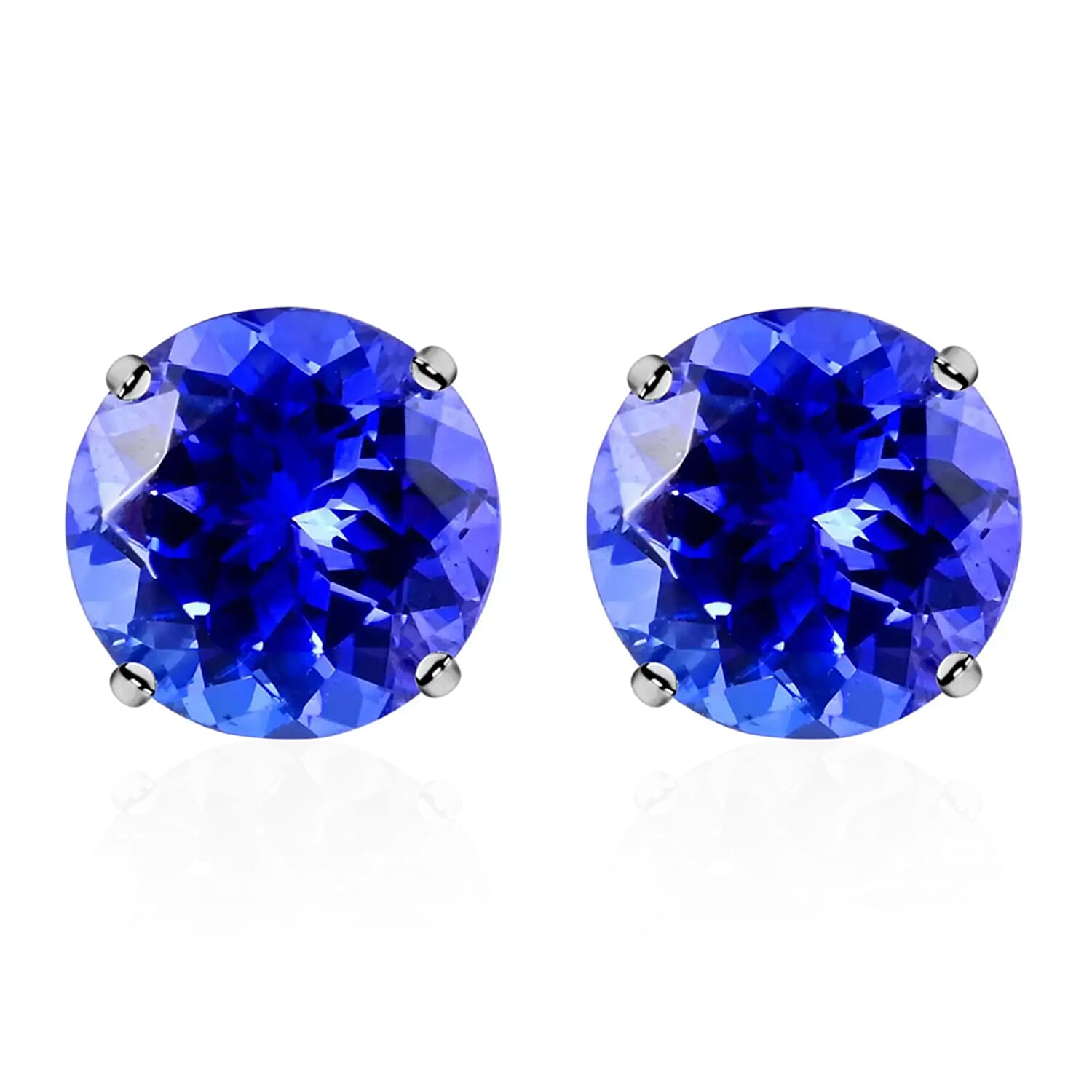 Certified & Appraised Rhapsody AAAA Tanzanite 2.30 ctw Round Stud Earrings in 950 Platinum