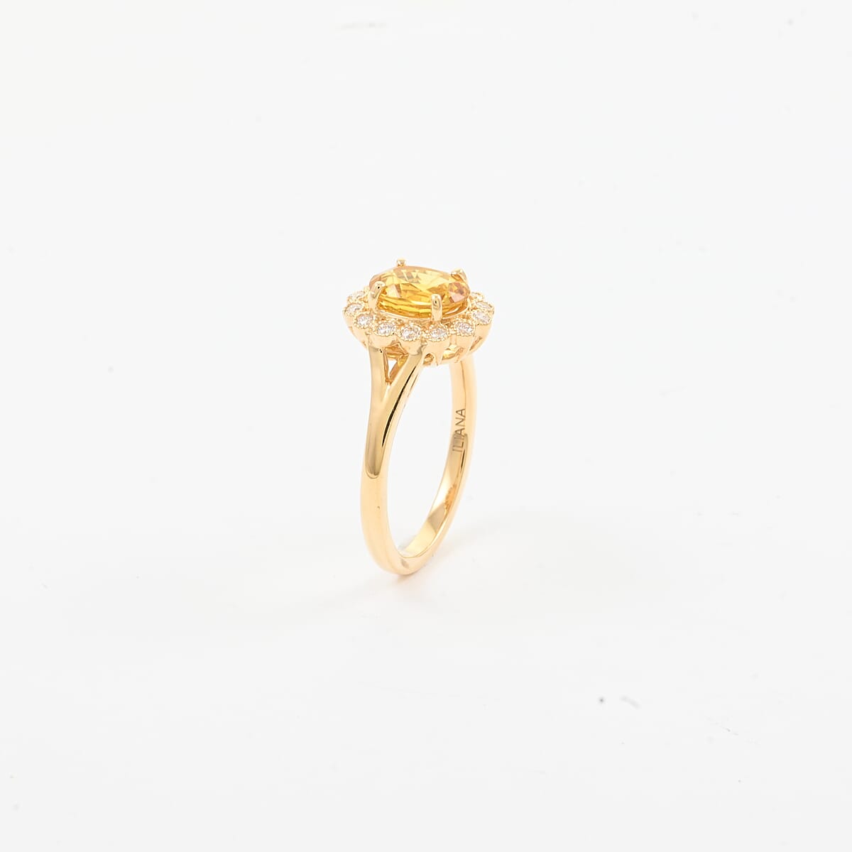Iliana 18K Yellow Gold AAA Yellow Sapphire and G-H SI Diamond Floral Ring (Size 11.0) 4.25 Grams 1.75 ctw image number 2