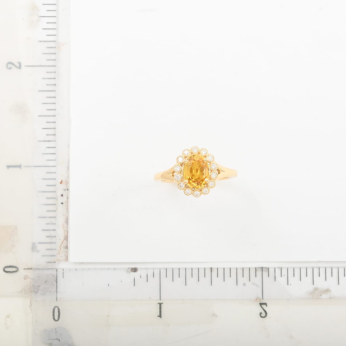 Iliana 18K Yellow Gold AAA Yellow Sapphire and G-H SI Diamond Floral Ring (Size 11.0) 4.25 Grams 1.75 ctw image number 3