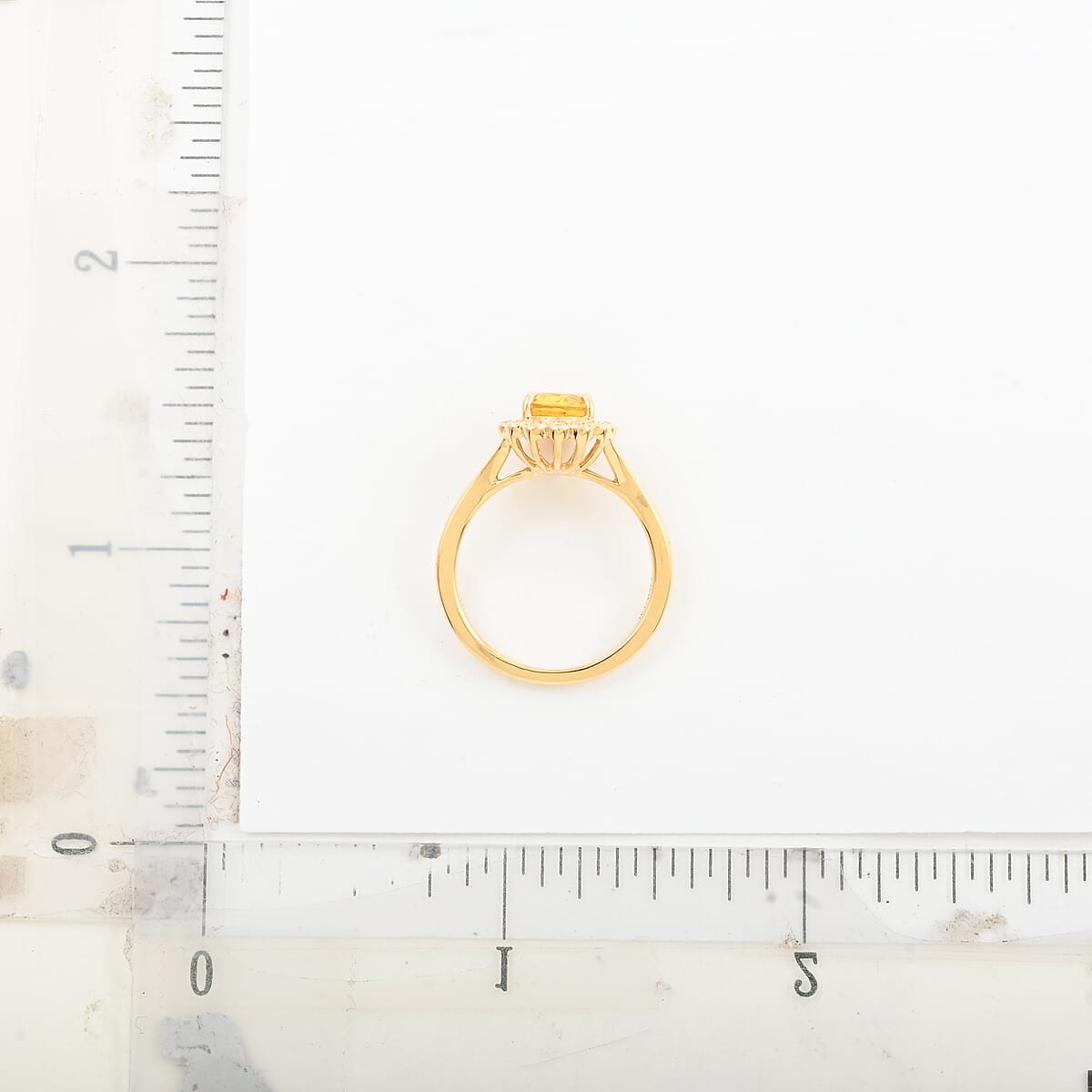Iliana 18K Yellow Gold AAA Yellow Sapphire and G-H SI Diamond Floral Ring (Size 11.0) 4.25 Grams 1.75 ctw image number 4