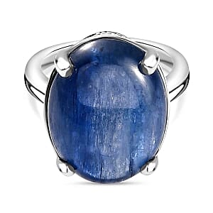 Kashmir Kyanite 16.78 ctw Ring in Platinum Over Sterling Silver (Size 9)
