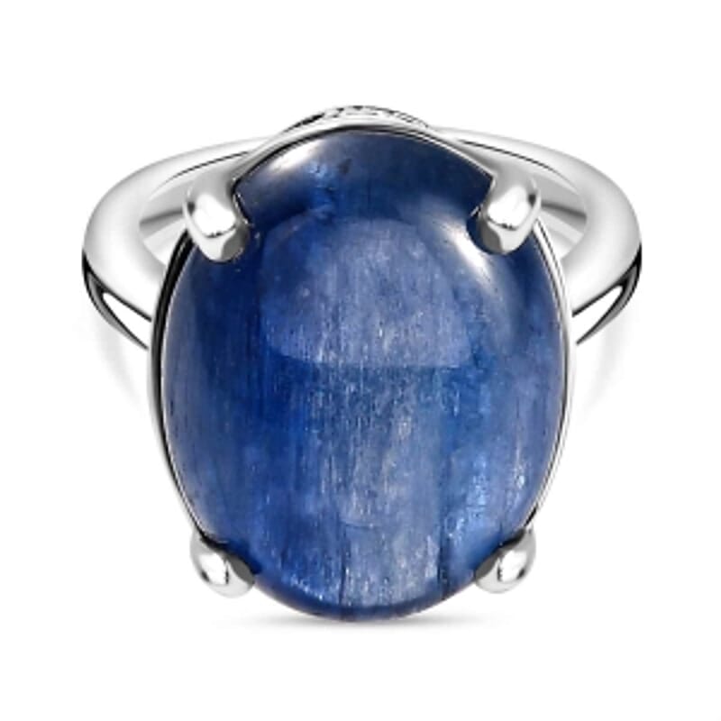 Kashmir Kyanite 16.78 ctw Ring in Platinum Over Sterling Silver (Size 9)