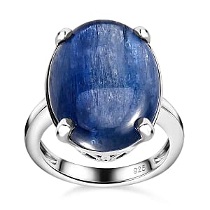Kashmir Kyanite 16.78 ctw Ring in Platinum Over Sterling Silver (Size 9)