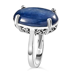 Kashmir Kyanite 16.78 ctw Ring in Platinum Over Sterling Silver (Size 9)