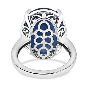 Kashmir Kyanite 16.78 ctw Ring in Platinum Over Sterling Silver (Size 9)