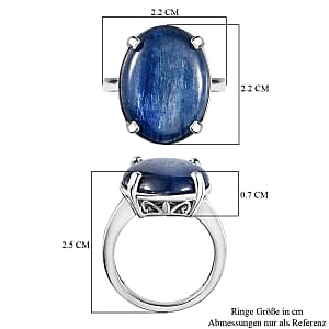 Kashmir Kyanite 16.78 ctw Ring in Platinum Over Sterling Silver (Size 9)