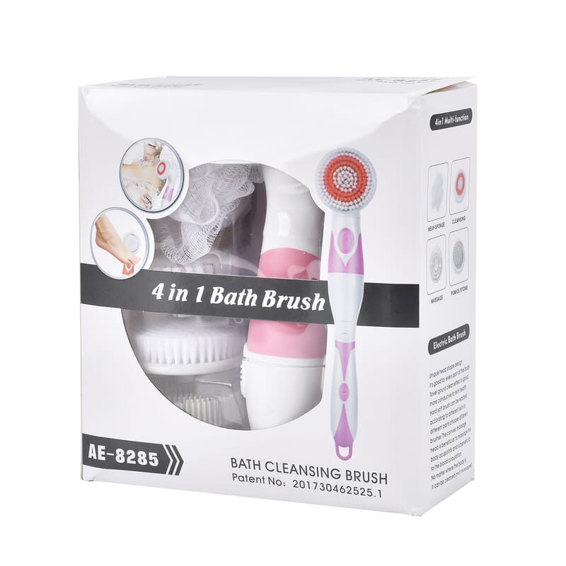 4 in 1 Face and Body Electric Brush Set with Interchangeable Heads for Skin Care, Waterproof Exfoliating Rechargeable Massager