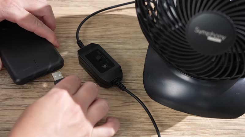 USB Black Portable Desk Fan with Two Speed (Voltage 5V) 8.0"Ã—1"