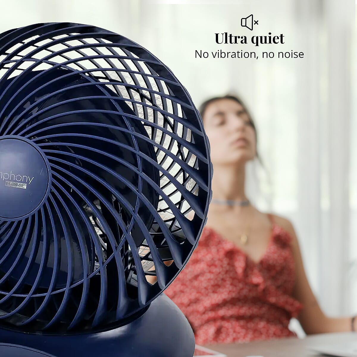 Symphony Home USB Blue Portable Desk Fan with Two Speed (5V) (8) image number 3