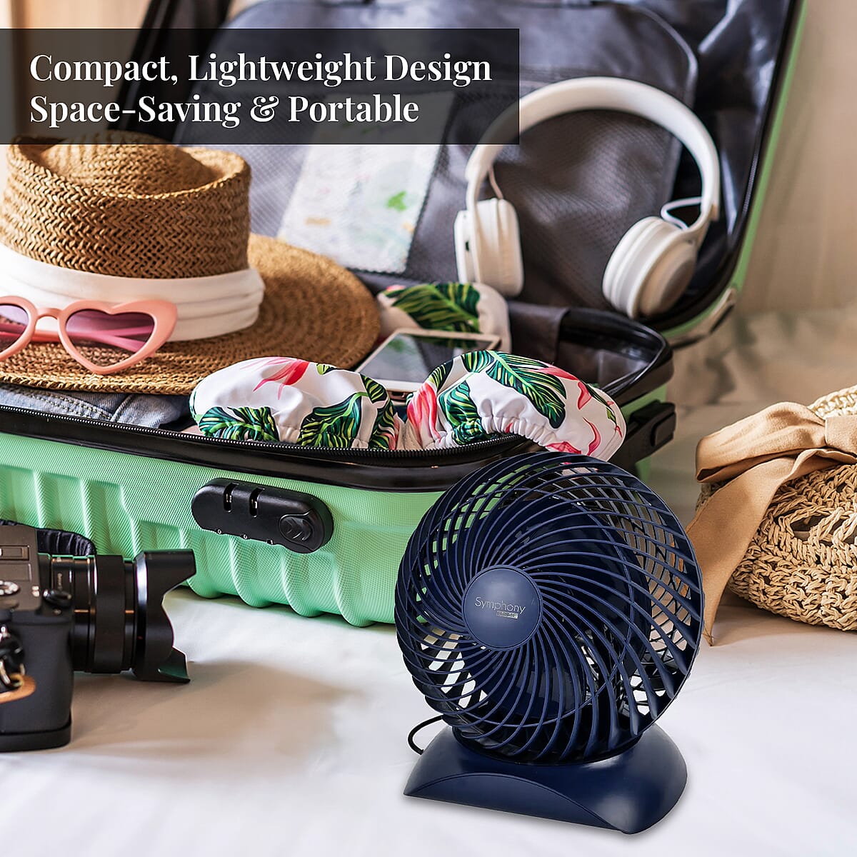 Symphony Home USB Blue Portable Desk Fan with Two Speed (5V) (8) image number 4