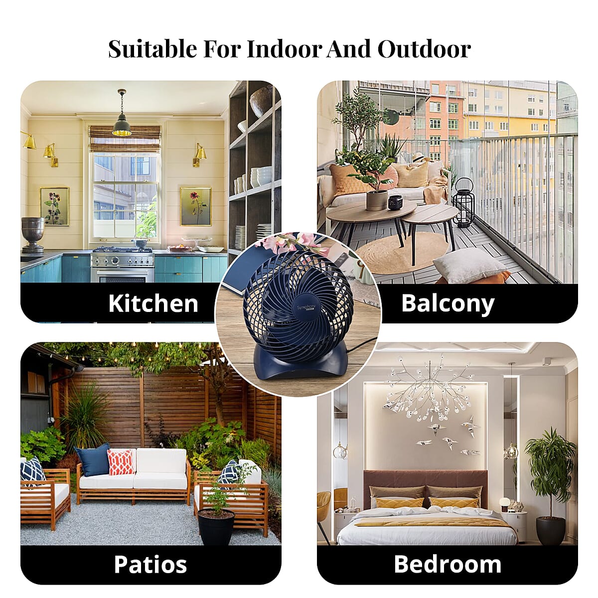 Symphony Home USB Blue Portable Desk Fan with Two Speed (5V) (8) image number 5