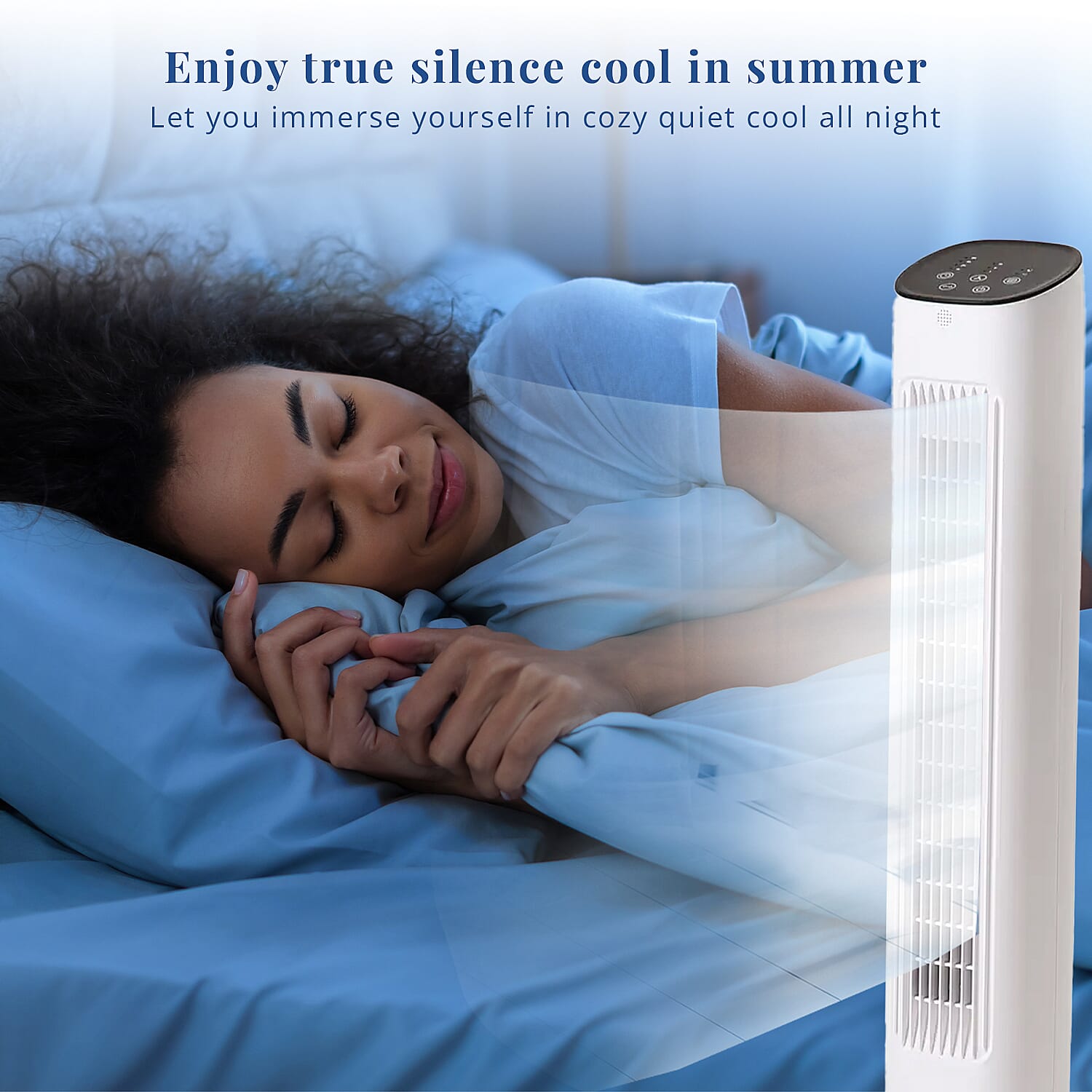 Homesmart Remote Control Tower Fan with Copper Motor in 2 Modes & 3 Speed - White