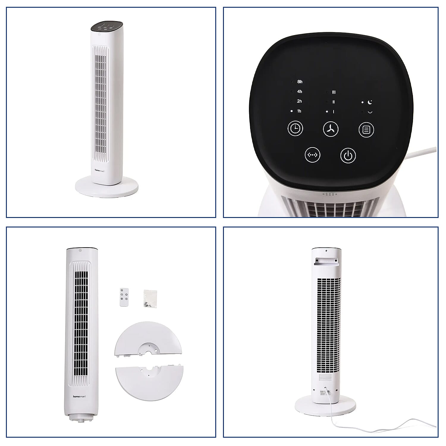 Homesmart Remote Control Tower Fan with Copper Motor in 2 Modes & 3 Speed - White