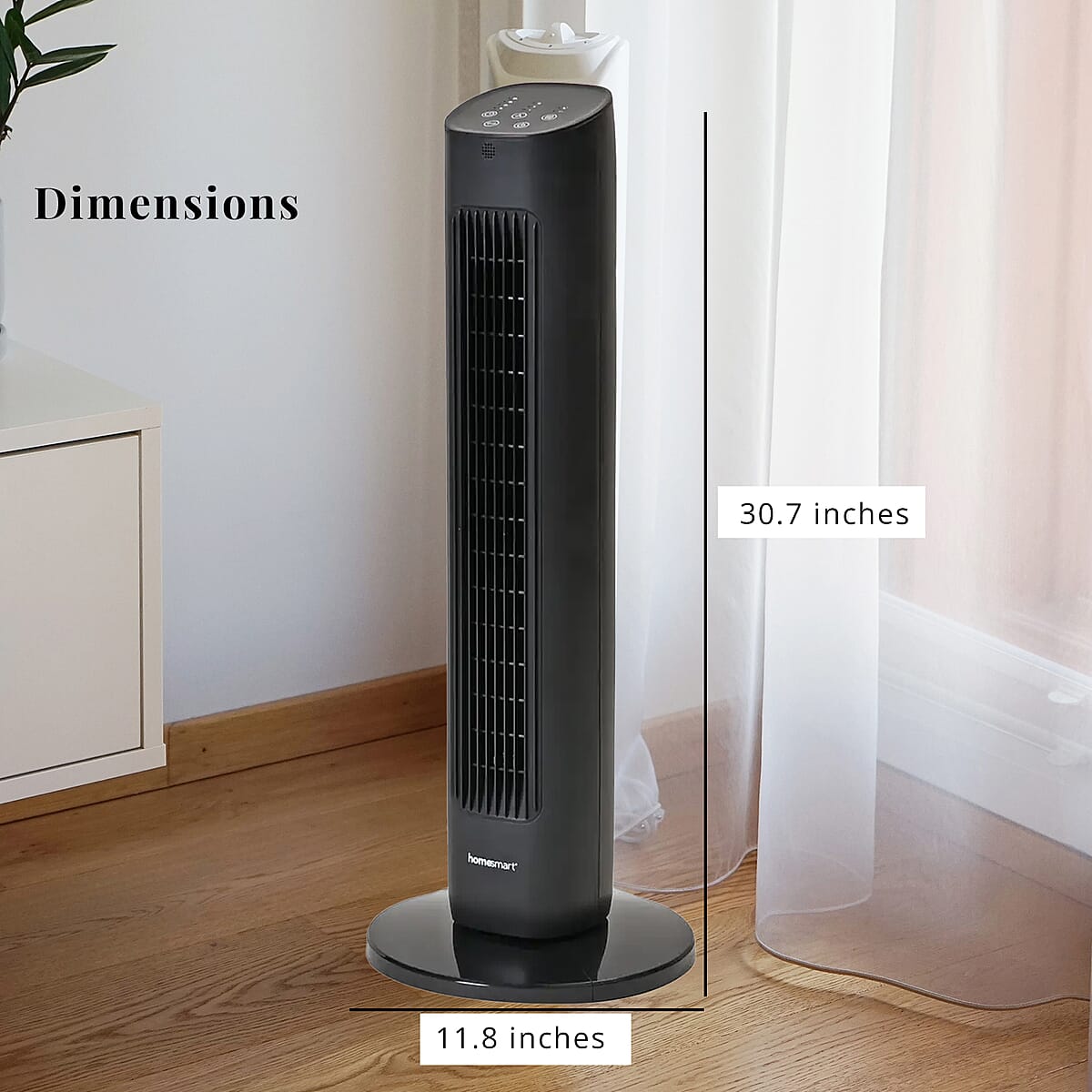 Homesmart Remote Control Tower Fan with Copper Motor in 2 Modes & 3 Speed - Black image number 5