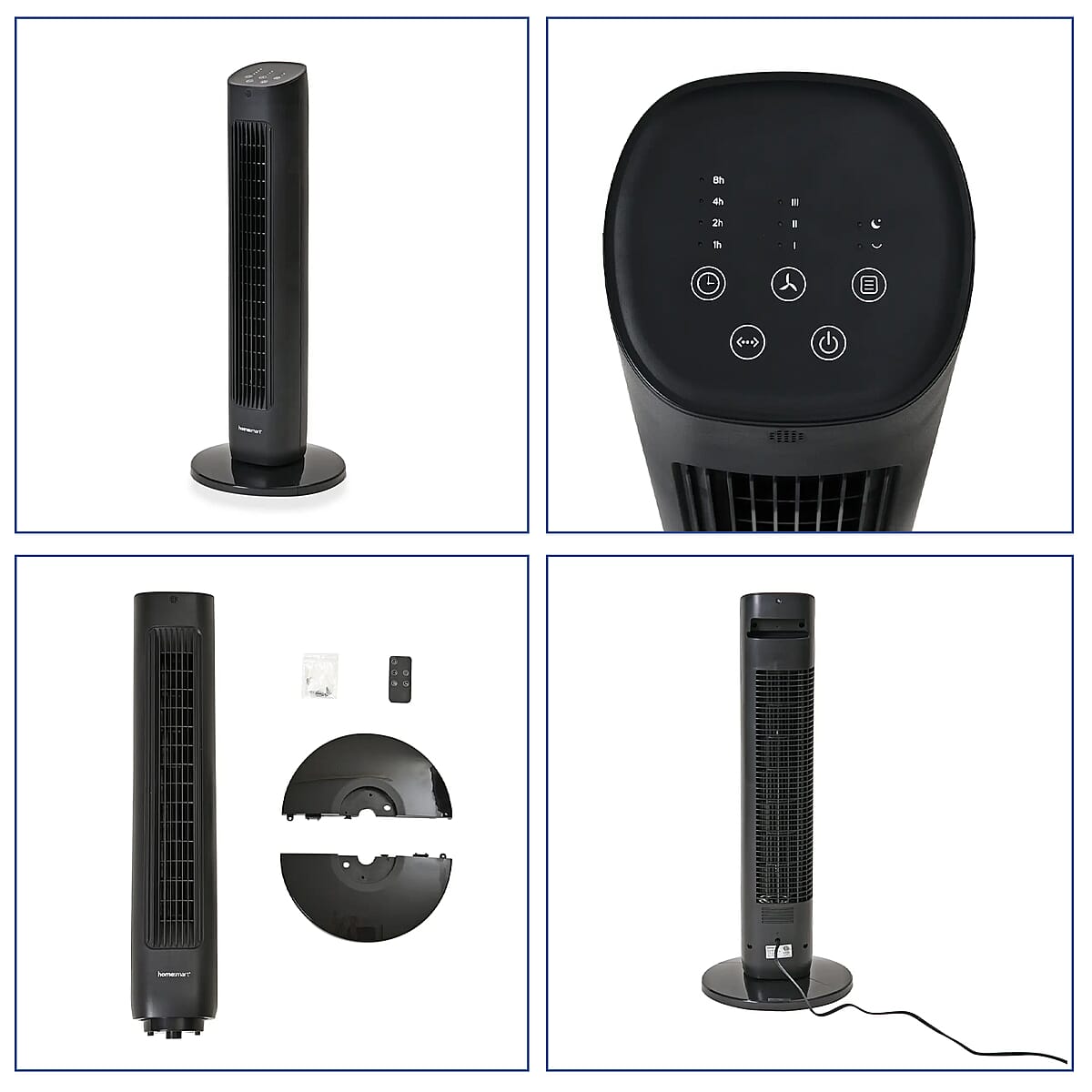 Homesmart Remote Control Tower Fan with Copper Motor in 2 Modes & 3 Speed - Black image number 6