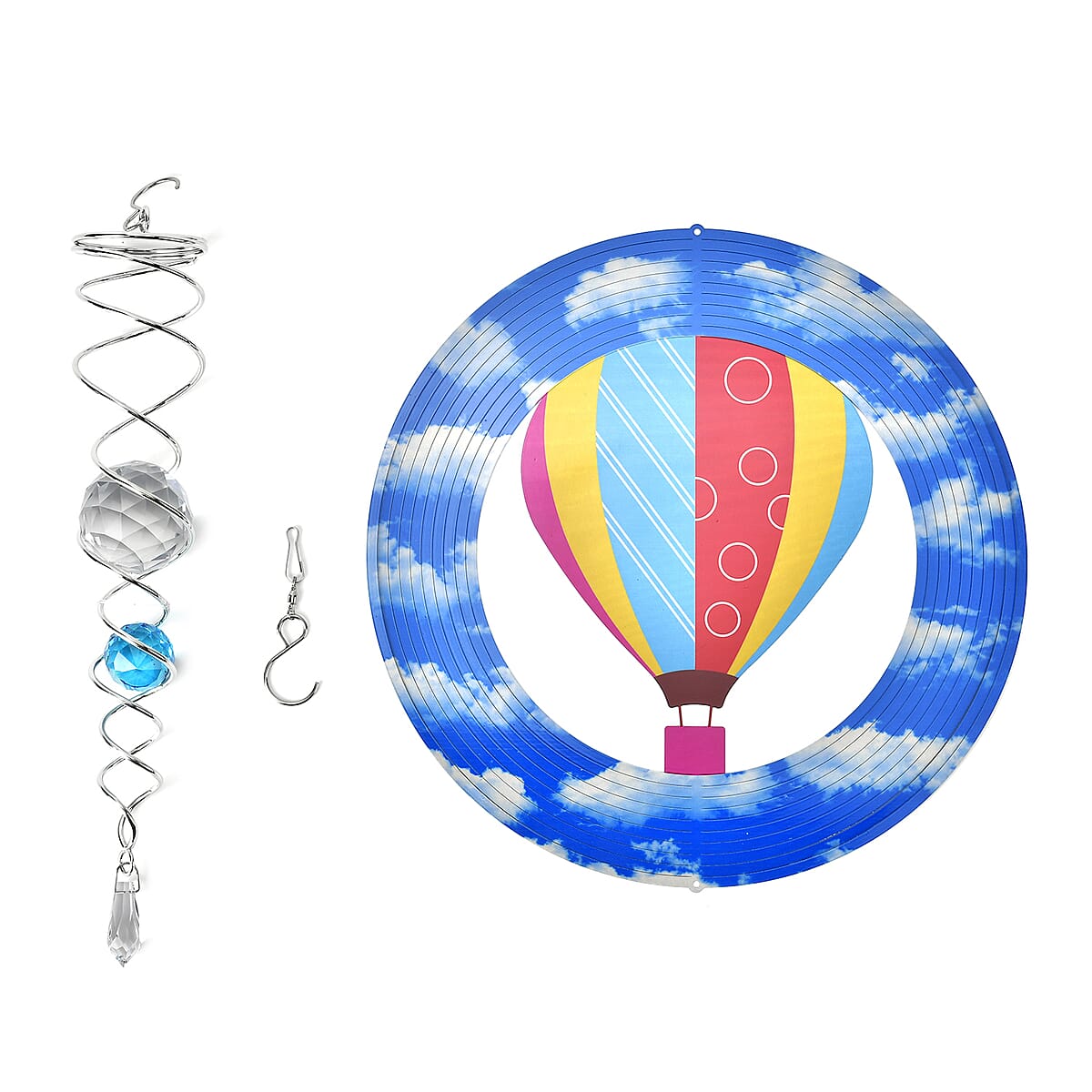 Blue Hot Air Balloon Wind Spinner & Tail image number 3
