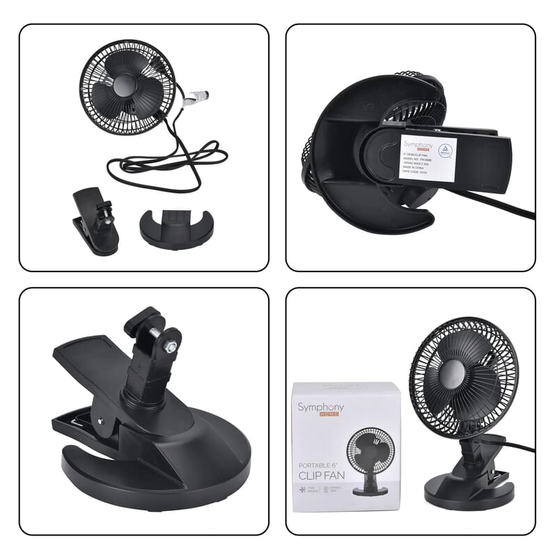 Black Portable Lightweight Fan with 2 Speed Low & High (Voltage: 0.35A, 18W)