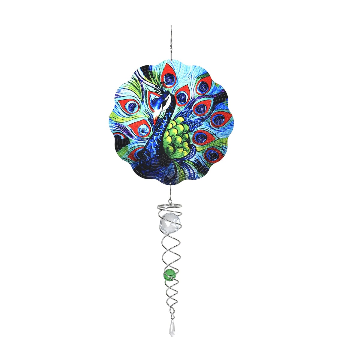 Multi Color Peacock Homedecor Wind Spinner & Tail image number 0