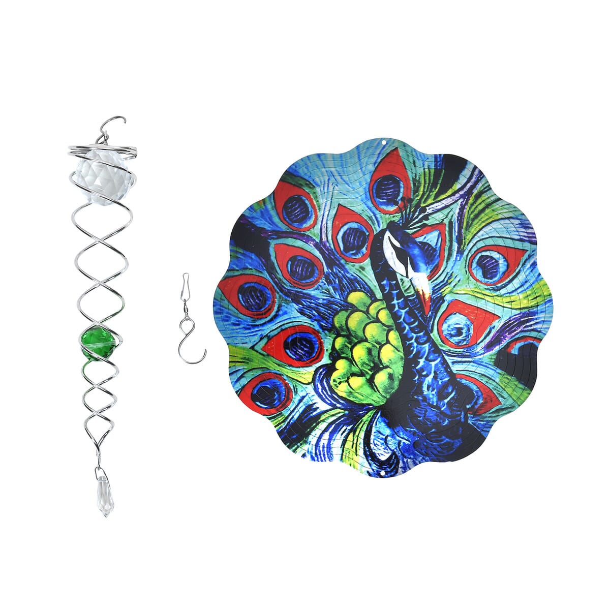 Multi Color Peacock Homedecor Wind Spinner & Tail image number 3