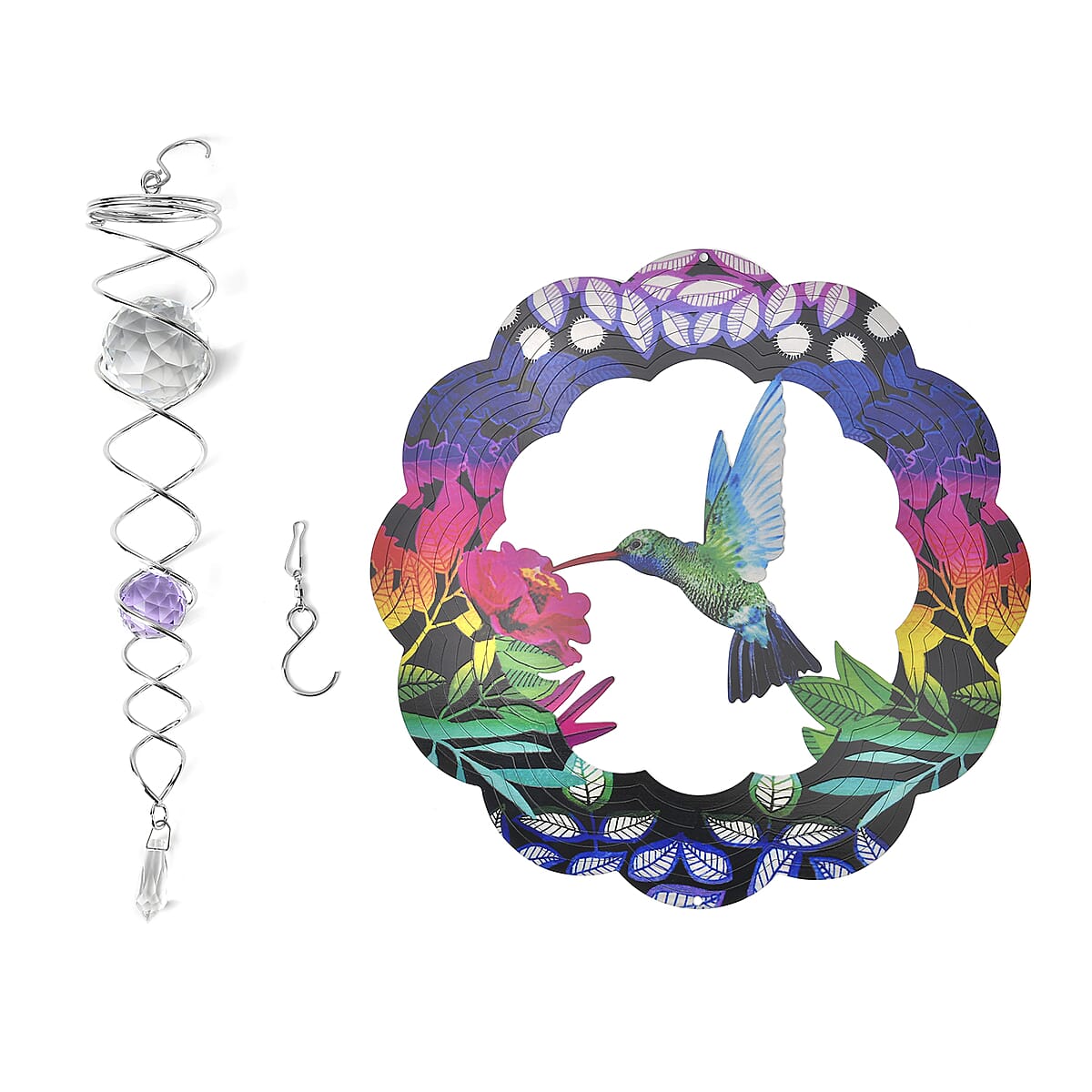 Blue Hummingbird Wind Spinner & Tail image number 3