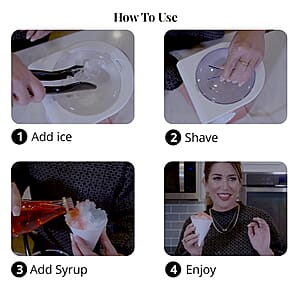 Symphony Home Snow Cone Shaved Ice Crusher Machine with One Plastic Cup - Blue