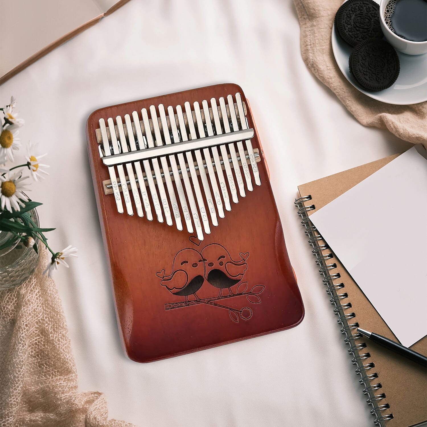 Kalimba- 17 Sound Thumb Piano - Brown