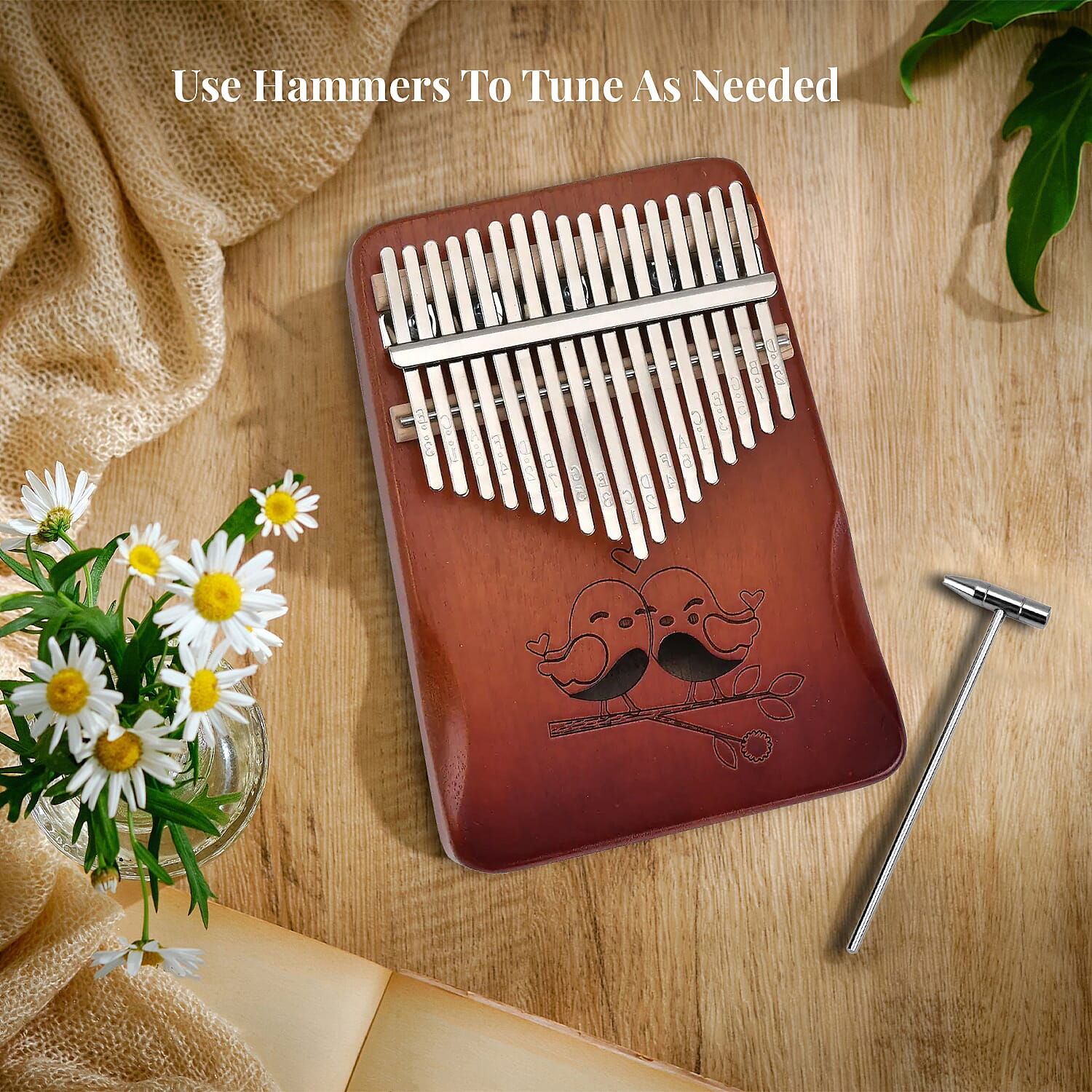 Kalimba- 17 Sound Thumb Piano - Brown