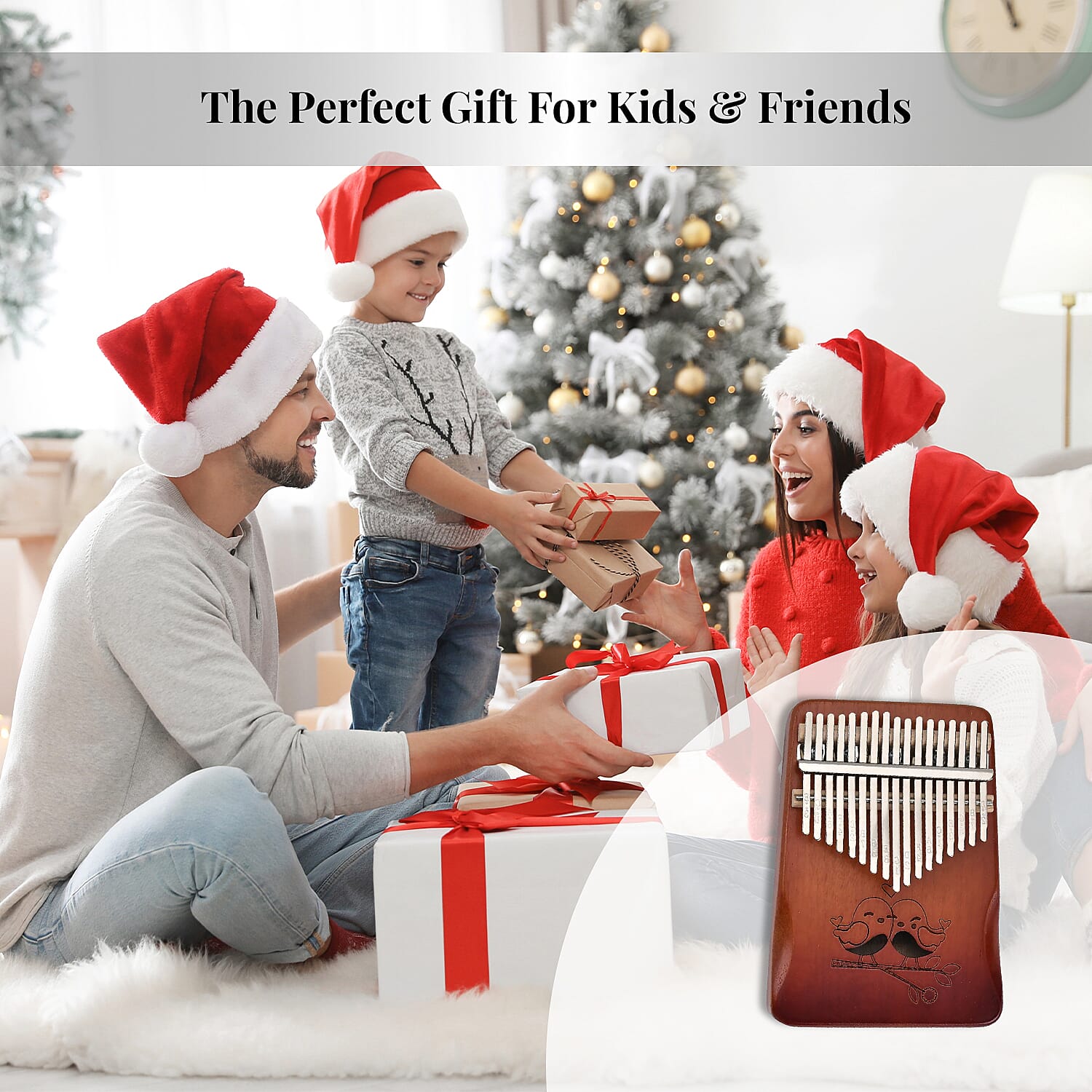 Kalimba- 17 Sound Thumb Piano - Brown