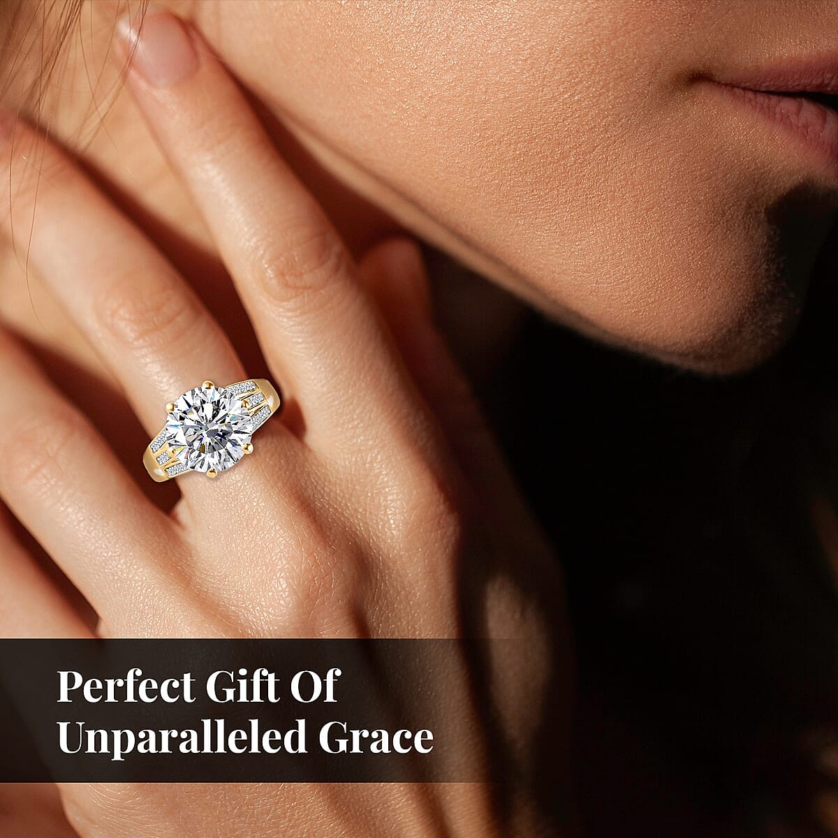 Moissanite and Ouro Fino Rubellite Princess Crown Ring in Vermeil Yellow Gold Over Sterling Silver (Size 6.0) 6.60 ctw image number 5