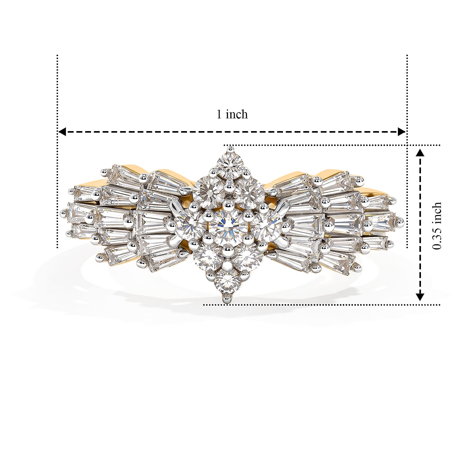 Diamond I1 1.00 ctw Ring in 14K Yellow Gold (Size 6.5)