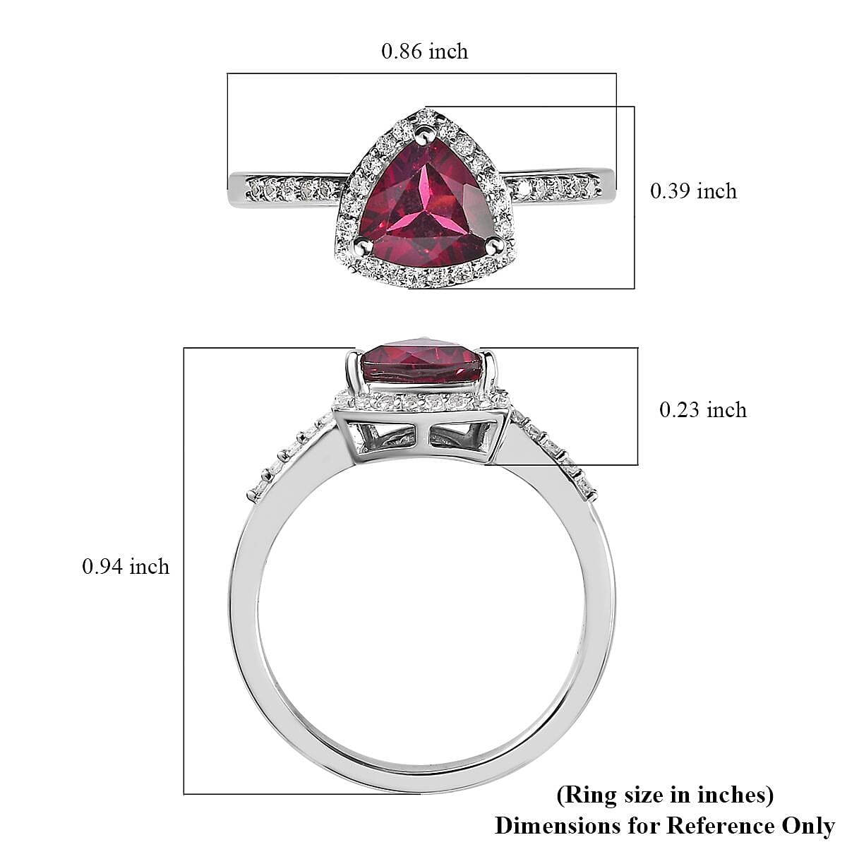 Tanzanian Wine Garnet and White Zircon Halo Ring in Platinum Over Sterling Silver (Size 10.0) 1.75 ctw