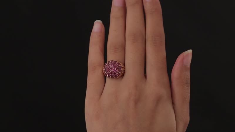 Tanzanian Wine Garnet Cluster Ring in Vermeil RG Over Sterling Silver (Size 10.0) (Del. in 10-12 Days) 3.50 ctw
