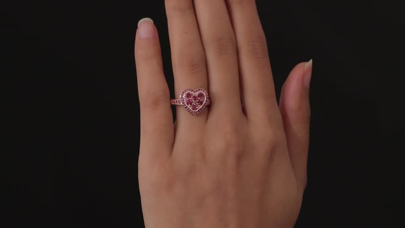 Tanzanian Wine Garnet, Lotus Garnet Heart Ring in Vermeil RG Over Sterling Silver (Size 10.0) (Del. in 8-10 Days) 1.25 ctw