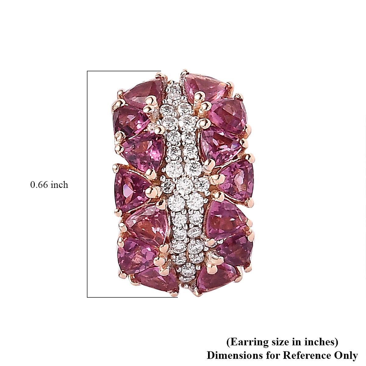 Tanzanian Wine Garnet and Moissanite Omega Clip Earrings in Vermeil Rose Gold Over Sterling Silver 4.35 ctw