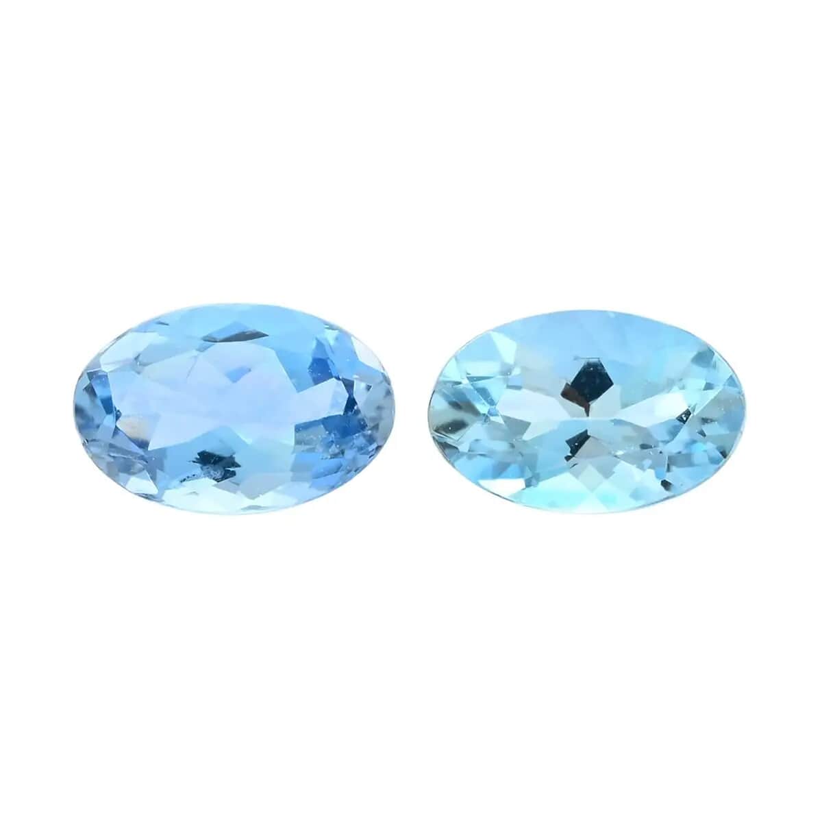 AAAA Santa Maria Aquamarine Set of 2 (Ovl 6x4 mm) 0.70 ctw Loose gemstone image number 0