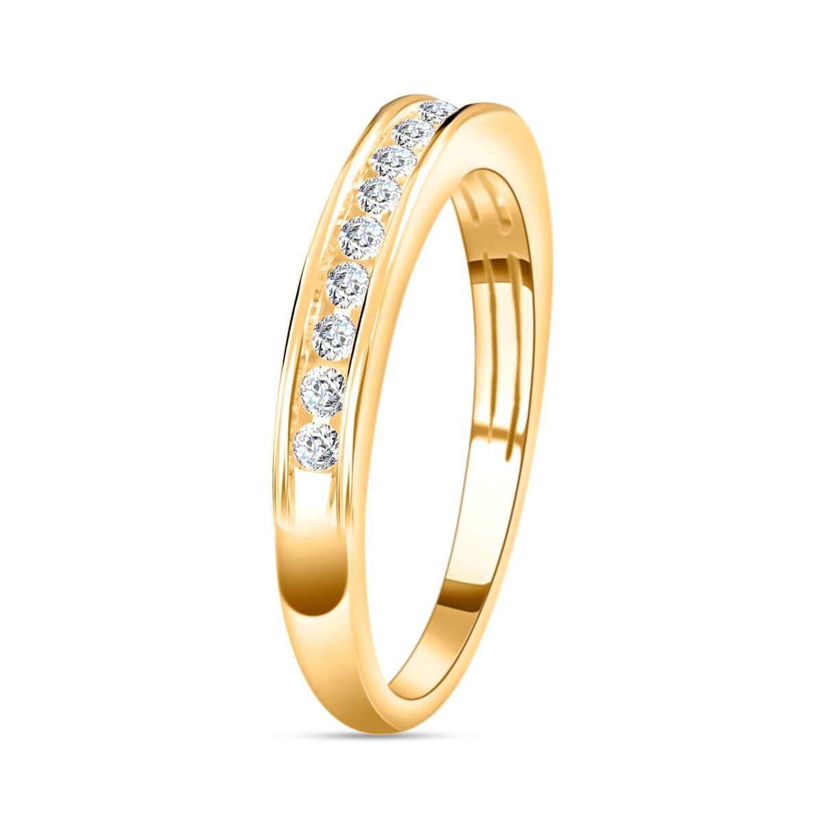10K Yellow Gold Diamond Band Ring (Size 7.0) 0.25 ctw image number 3