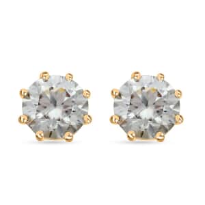 Moissanite Stud Earrings in Vermeil Yellow Gold Over Sterling Silver 2.50 ctw