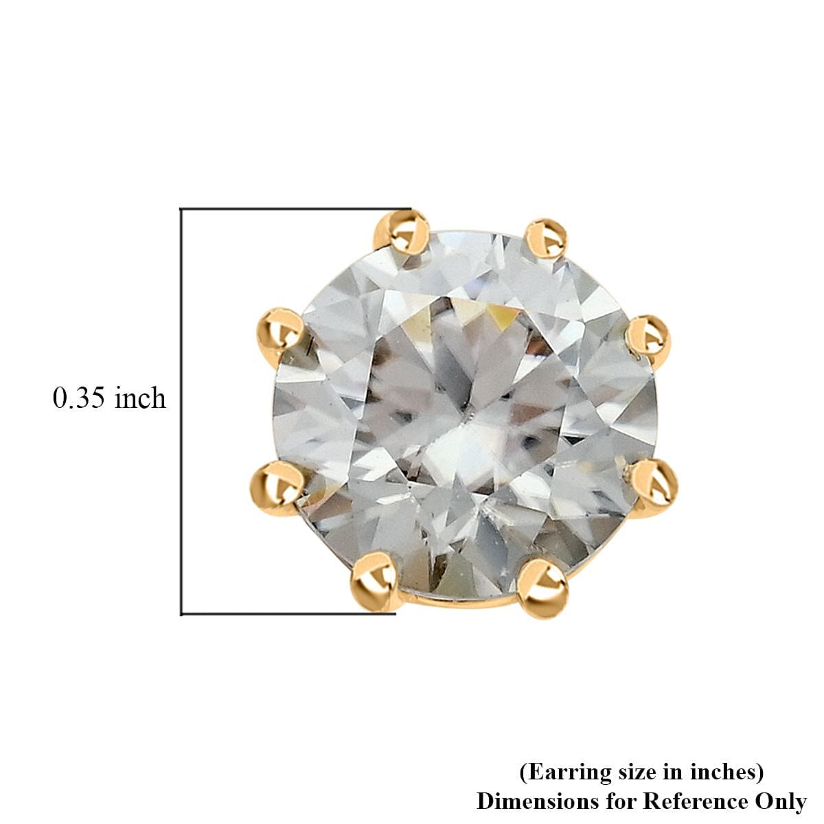 Moissanite Stud Earrings in Vermeil Yellow Gold Over Sterling Silver 2.50 ctw