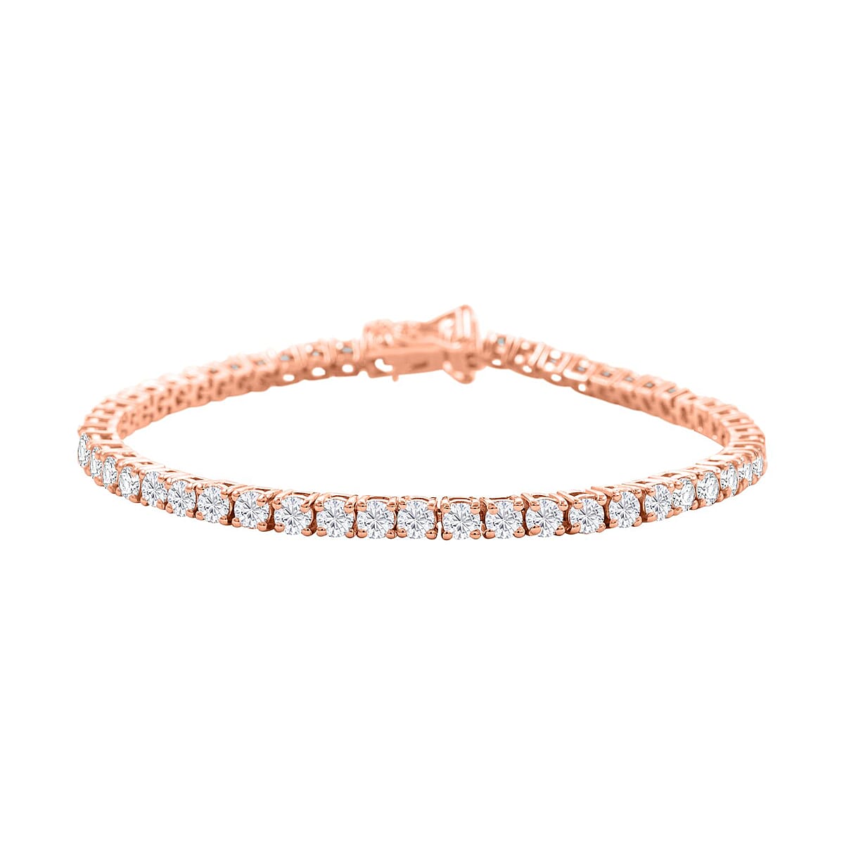 Moissanite Tennis Bracelet in Vermeil Rose Gold Over Sterling Silver (7.00 In) 6.10 ctw image number 0