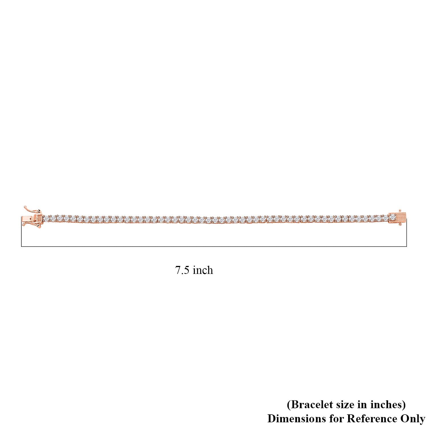 Moissanite Tennis Bracelet in Vermeil Rose Gold Over Sterling Silver (7.00 In) 6.10 ctw